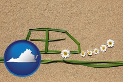 virginia map icon and the concept of clean automobile emissions